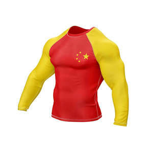 Solid Color Men <b>Long</b> <b>Sleeves</b> Rash Guard for Fitness Wear Quick Dry And Comfortable Men Rash Guard for Sale with cheap OEM - Product Image 6