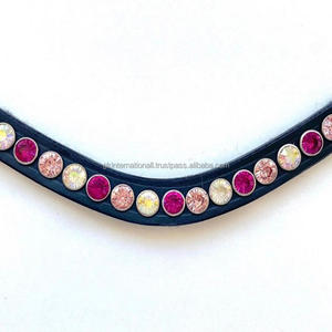 Correas de cuero de canal vacío para cordel de caballo, fabricantes al por mayor con Stellux, piedras coloridas ostentosas - Product Image 4