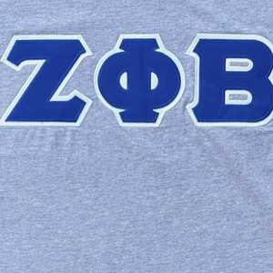 Camiseta Premium Gris Zeta Phi Beta con Bordado Azul de Letras Griegas para Mujer, Tela Suave, Estilo Casual y Elegante - Product Image 6