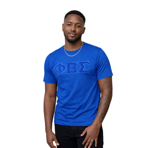 T-shirt en chenille bleu roi uni Phi Beta Sigma pour homme – Tissu premium, coupe confortable – Vêtement décontracté pour fraternité grecque - Product Image 1