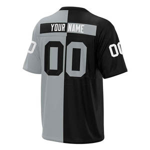 Maillot de football américain personnalisé, impression par transfert thermique, nom de l'équipe, respirant, séchage rapide, col rond, manches courtes, logo avant - Product Image 2