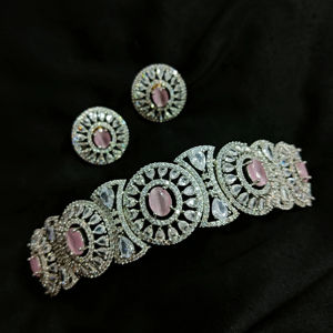 Classic American Diamond Bridal Jewelry <b>Set</b> Two-Piece <b>Necklace</b> <b>and</b> <b>Earrings</b> for Wedding Fashionable Classic Style - Product Image 1