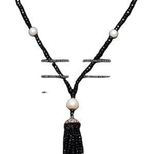 Collier pour femmes fait à la main grosses perles en résine et cordon en cuir colliers de perles épais bijoux de mode - Product Image 1