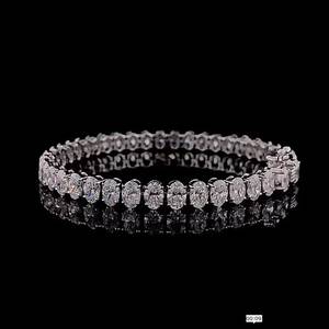 Bracelet en Moissanite Écologique Argent 925 Bijoux Hip Hop Sertis de Diamants Chaîne de Luxe Cadeau de Mariage Tendance - Product Image 4