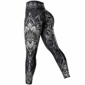 High Quality <b>Women</b> Sublimation <b>Legging</b> High Waist Knitted Fabric Breathable Quick Dry Eco-Friendly Anti-Bacterial Customized - Product Image 4