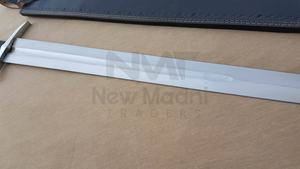 ดาบเหล็กกล้าคาร์บอนสูง ใบมีดปลายเรียวกว้าง ด้ามหุ้มหนังสีดำแบบยุโรปยุคกลาง พร้อมปลอกหนัง NMT-2507 - Product Image 5