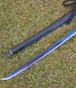 Katana de style japonais à faire soi-même, lame en acier bleu, fourreau noir, OEM disponible, longueur 40 pouces, garantie 3 ans pour cosplay et exposition - Product Image 3