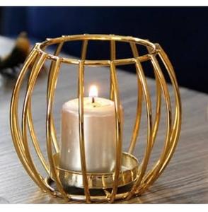 Portavelas Metálico para Decoración de Bodas y Hogar, Acabado Dorado, Grabado a Mano, Soporte para Velas - Product Image 6