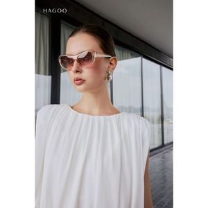 Top corto sin mangas plisado para mujer, cuello redondo, tejido, color sólido vintage para verano [A8124] - Product Image 5