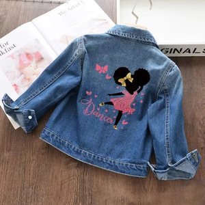 Abrigos de Mezclilla para Niñas Pequeñas, Chaqueta de Mezclilla para Niños con Estampado - Product Image 6