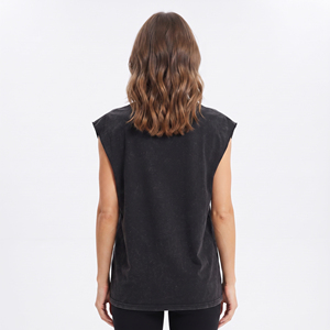 Débardeur de sport vintage pour femme, style urbain, 100% coton respirant, coupe ample, haut de fitness sans manches - Product Image 3