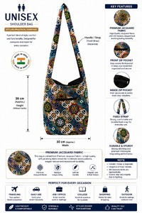 Sac bandoulière en jacquard tissé de qualité supérieure - Product Image 4