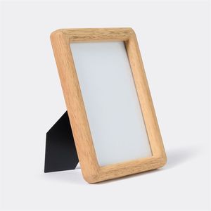 Walnut Brown Wood Rectangle Photo Frame Desktop Tabletop Picture Holder <b>Wall</b> Hanging Art Display Home Office Room Decoration - Product Image 4