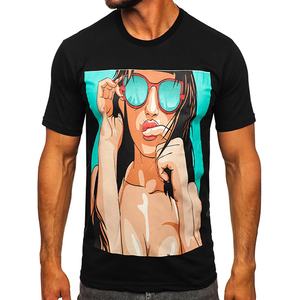 Customizable 100% Cotton Knitted Eco-Friendly Breathable Anti-Wrinkle O-Neck Regular Fit Short Sleeve T-<b>Shirt</b> <b>Men</b> High Quality - Product Image 4