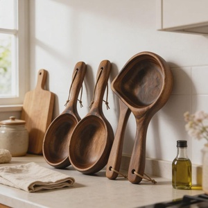 Bol à salade sculpté à la main, bol de service moderne en bois, bol de luxe en bois d'acacia, petit bol de service en bois - Product Image 6
