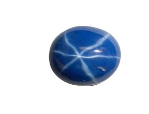 Zafiro Azul Estrella Ovalado de 11x13 mm, 8 Quilates, Creado en Laboratorio, Cabujón Pulido con Efecto de Estrella de 6 Puntas para Joyería - Product Image 2