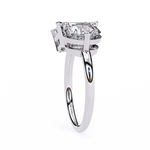 Bague de fiançailles en moissanite taille ovale, or massif 18 carats, sertissage à griffes, bijoux classiques pour femme - Product Image 2