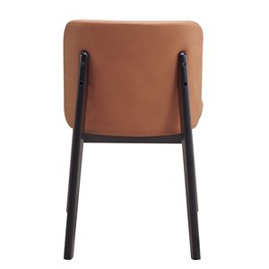 Camel Polish and Black Padded <b>Dining</b> Side <b>Chair</b> Set of 2 - Product Image 4