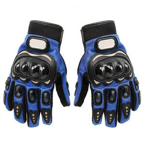 Gants de moto sportifs en cuir de qualité supérieure, unisexes, à doigts entiers, confortables, antichoc, paume respirante, matière extensible, compatibles écran tactile - Product Image 1