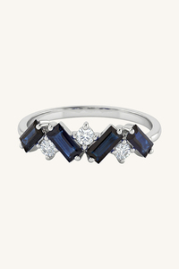 <b>Blue</b> Sapphire and Diamond <b>Ring</b> in 92.5 Sterling Silver KLSR-11794 - Product Image 2