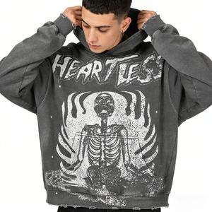 Sweat-shirts à capuche pour hommes en tissu French Terry de qualité supérieure 420 g/m², broderie sur patch, impression DTG, sweat-shirts et sweats à capuche surdimensionnés personnalisés - Product Image 3