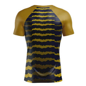 เสื้อยืดออกกำลังกายผู้ชายแบบรัดรูปสั่งทำขายส่ง เนื้อผ้าโพลีเอสเตอร์ผสมสแปนเด็กซ์ เสื้อฟิตเนสแขนสั้น - Product Image 2