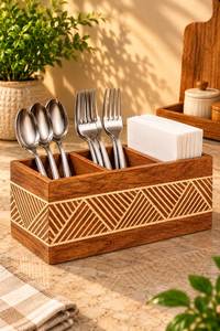 Rustic Wooden Salt & Pepper Organizer Rectangular Handmade Rustic <b>Kitchen</b> Tableware <b>Holder</b> Single Tier Standing <b>Kitchen</b> Gadgets - Product Image 6