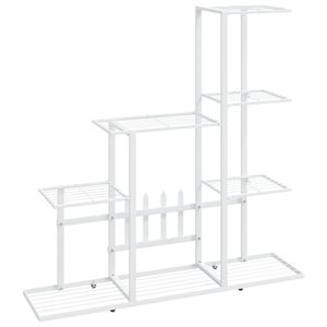 Support de plante en métal blanc durable, support de fleurs moyen pour meubles d'extérieur - Product Image 2