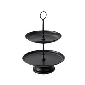 Soporte para Pastel de Aluminio con Revestimiento Negro, Ecológico, Apto para Lavavajillas, Diseño de Ramas Doradas, 2 Niveles, para Fiestas de Cumpleaños, Bodas, Cupcakes - Product Image 3