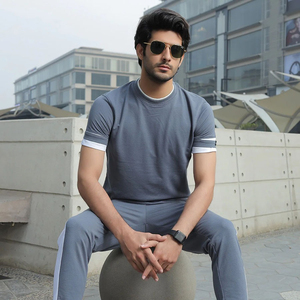 Ensemble de survêtement d'été pour homme en coton 100% de haute qualité, deux pièces, léger, respirant, séchage rapide, logo personnalisable - Product Image 4