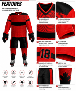 Maillot de hockey sur glace personnalisé en polyester pour adultes, unisexe, à manches longues, avec nom et numéro personnalisés - Product Image 2