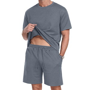 Ensemble 2 pièces T-shirt et short de sport grande taille pour homme, séchage rapide, 100 % polyester, motif personnalisé, tenue décontractée d'été - Product Image 3
