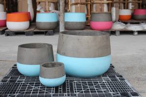 Pots à fleurs en béton écologique avec base large pour jardin, aménagement paysager et usage extérieur commercial - Product Image 4