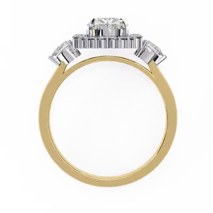 Cautivador Anillo de Oro con Diamante Sintético Radiante de 2.00 Quilates, Delicados Detalles Laterales, Unisex, Anillo de Compromiso de Élite - Product Image 2