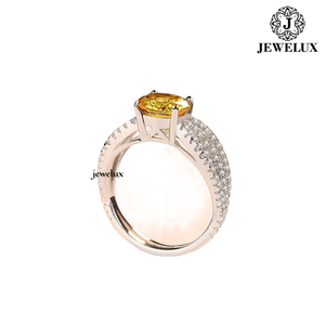 Meilleur prix pour une bague de fiançailles en or massif 18 carats pour femme avec un diamant rond taille brillant serti à griffes, bijoux fins classiques - Product Image 3