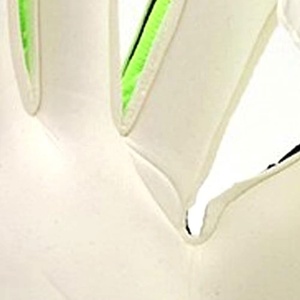 Premium Quality Custom Design White German Embossed Latex Soccer Goalkeeper Gloves with Elastic Strap Negative Cut - Product Image 5