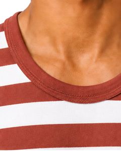 <b>Rust</b> White Striped Men Cotton Tank <b>Top</b> Sleeveless Vest Casual Summer Gym Fitness Shirt Breathable Loose Fit Streetwear - Product Image 5