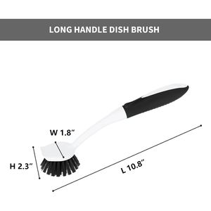 Set di 2 Spazzole per Piatti con Manico e Raschietto Integrato per Lavello, Pentole e Padelle - Spazzole per Pulizia Facile - Product Image 4