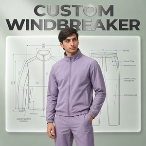 Custom Men Lightweight Sportswear Set Windbreaker Hoodie Shorts Nylon Windproof Running Fitness Streetwear Clothing - Product Image 2