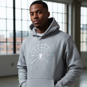 Heavyweight Hoodie Bulk Custom Logo <b>Men</b> Tracksuit Foam Print Fleece <b>Pullover</b> Unisex Hooded Sweatshirt Supplier - Product Image 5