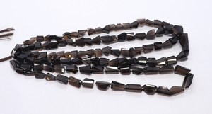 ลูกปัดควอตซ์สโมคกี้ทรงหยดน้ำเจียระไนด้วยเลเซอร์ขนาด 8-12 มม. ลูกปัดพลอยควอตซ์สโมคกี้ขัดเงา ลูกปัดควอตซ์สโมคกี้ทรงหยดน้ำแบบหลวม - Product Image 4