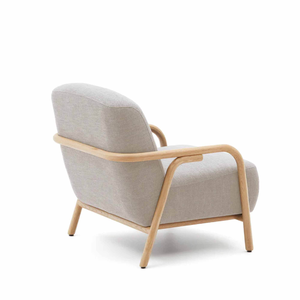 Teak Wood Patio Conversation Set with Curved Armrests Thick Seat Pads Removable Cushion Covers and <b>Side</b> <b>Table</b> - Product Image 4