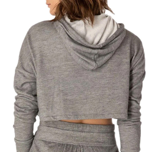 Hoodie 100% cachemire pur pour femmes, crop top, vente en gros de hoodies pour femmes - Product Image 2