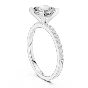 Exclusive Asscher Cut Prong Set Cluster <b>Ring</b> Make To Order GRA Certified Top Quality Handcrafted Design 14k White Gold Jewelry - Product Image 3