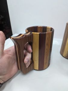 Custom Handmade Polished <b>Wooden</b> Beer <b>Tankard</b> Drinking Mug Eco-Friendly Vintage Rustic Look for Viking Collection Bar Decoration - Product Image 4