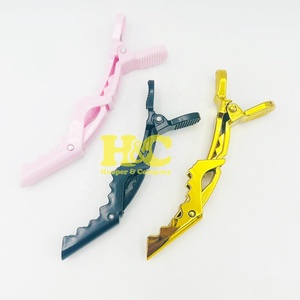 Pinces à cheveux professionnelles en plastique, type crocodile, à forte tenue, durables, design à double charnière, grandes pinces personnalisées - Product Image 6