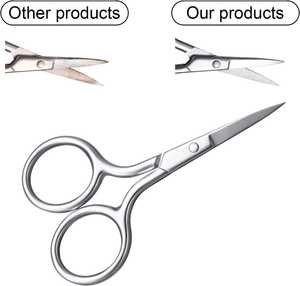 Tijeras Faciales de Acero Inoxidable con Mango de Cerámica y Hoja Afilada de Punta Recta para Cejas y Nariz, Cuidado de la Belleza, con Logotipo Personalizado ANAAIF - Product Image 4