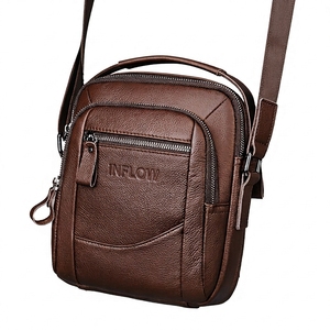 Bolso Bandolera de Cuero Genuino Blanco Personalizado Inflow, Estilo Vintage, Impermeable, con Cierre de Cremallera para Hombre - Product Image 6