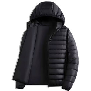 Autumn And Winter Lightweight <b>Jacket</b> with Stand-Up Collar, <b>Light</b> And Slim Fit Windproof <b>Waterproof</b> Hooded Puffy <b>Jackets</b> - Product Image 1