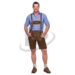 Brightindus.com Costume Lederhosen bavarois pour homme - Tenue de déguisement pour l'Oktoberfest en polyester, grande taille, brodé, coupe évasée, pour l'automne - Product Image 3